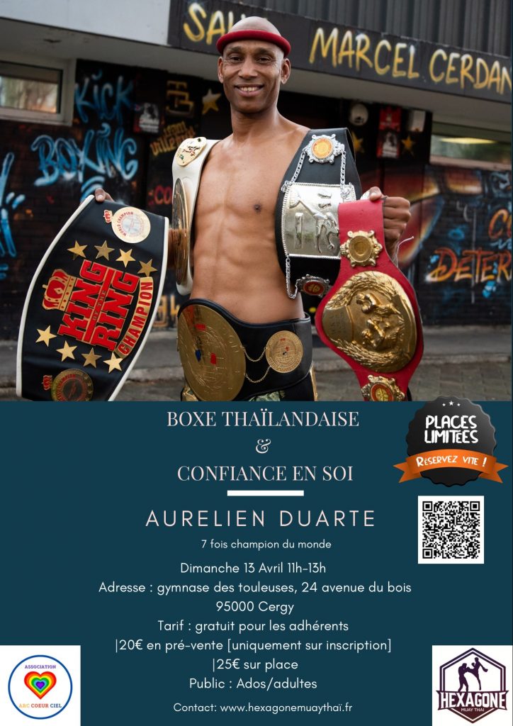 Affiche Stage Boxe et Confiance en soi avec Aurélien Duarte Avril 2025
