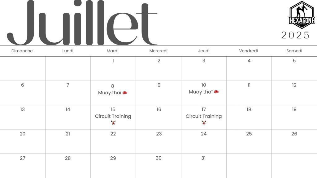 Planning Juillet 2025